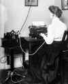 Stenographer with typewriter and transcribing machine.jpg (29738 bytes)